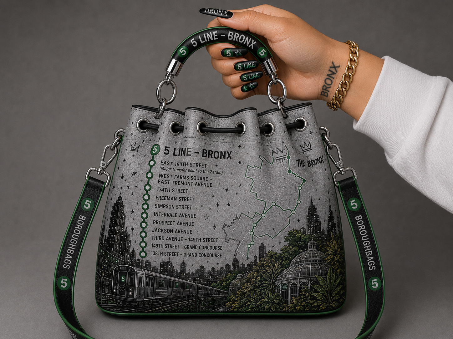 5 Line Bronx Drawstring Bag