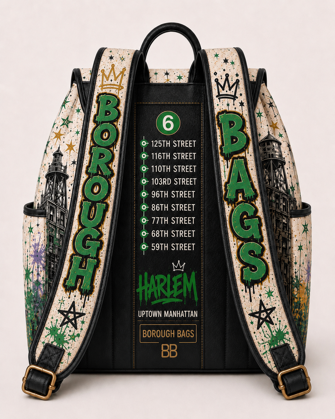 Harlem 6 Train Borough BookBag 🎒💚