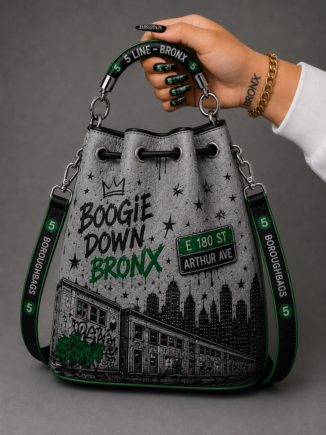 5 Line Bronx Drawstring Bag