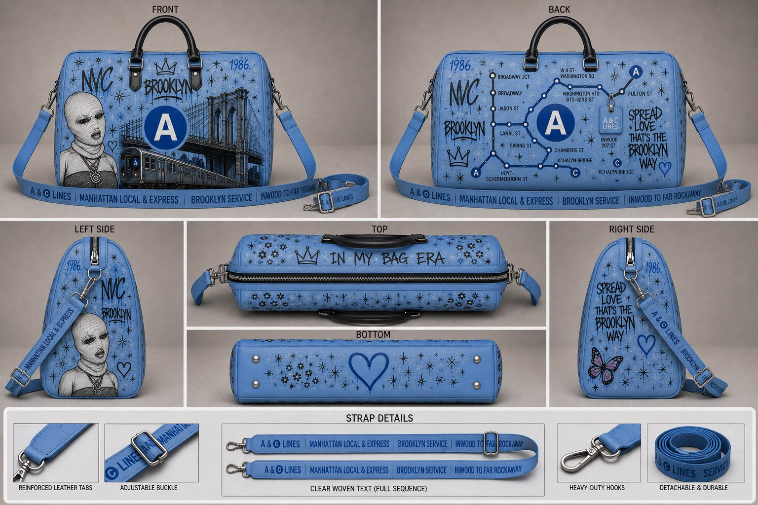Borough Bags™ A Train Brooklyn Duffle