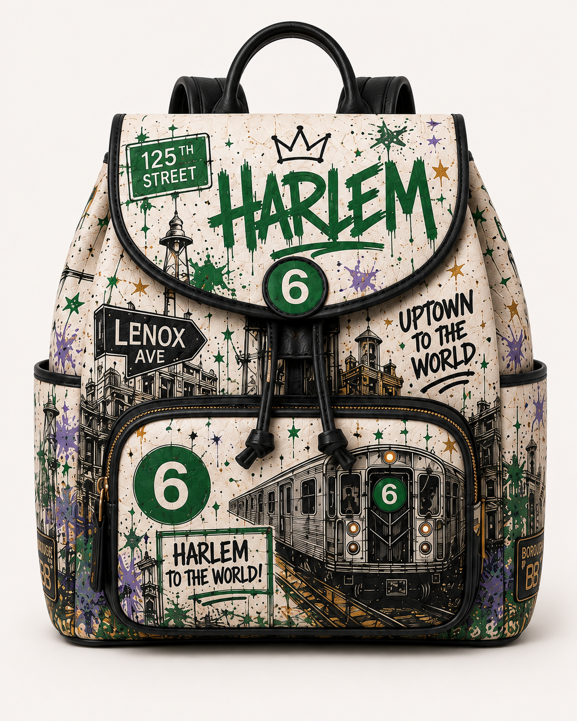 Harlem 6 Train Borough BookBag 🎒💚