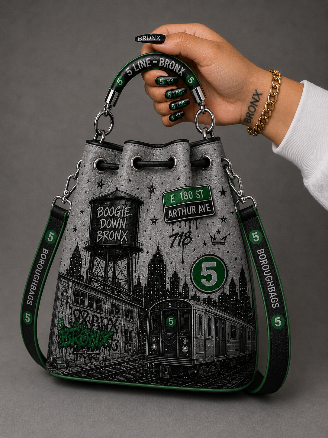 5 Line Bronx Drawstring Bag